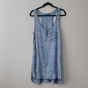 Buttons Light Blue Boho Tank Top Tunic